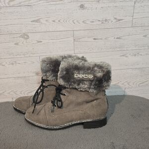 Kids Bebe Fur-Trimmed Winter Boots Sz 2
